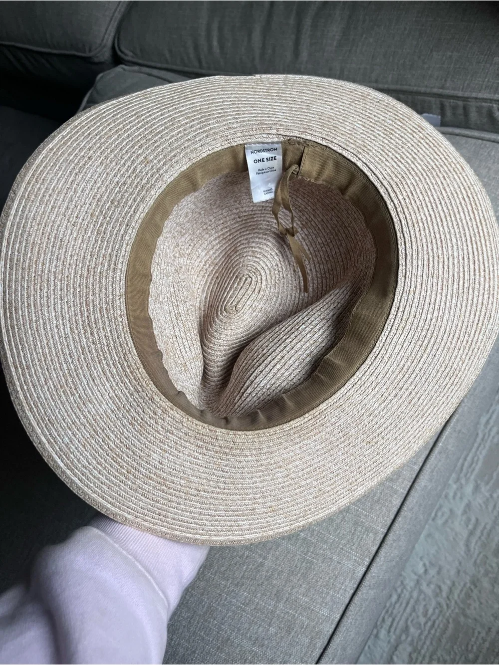 Nordstrom Wide Brim Straw Sun Hat with Brown Band